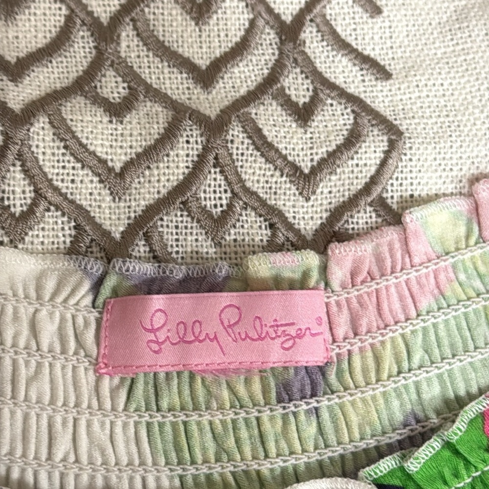 (T6) Lilly Pulitzer Dress,size M Multicolor floral elastic waist with. - Picture 7 of 9